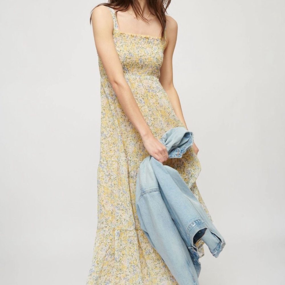 Dynamite Floral Chiffon Maxi Dress